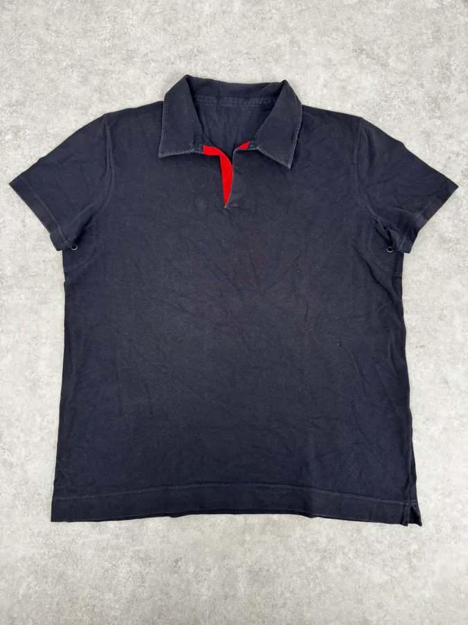 2000s Prada Navy & Red Minimalist Polo - Image 3