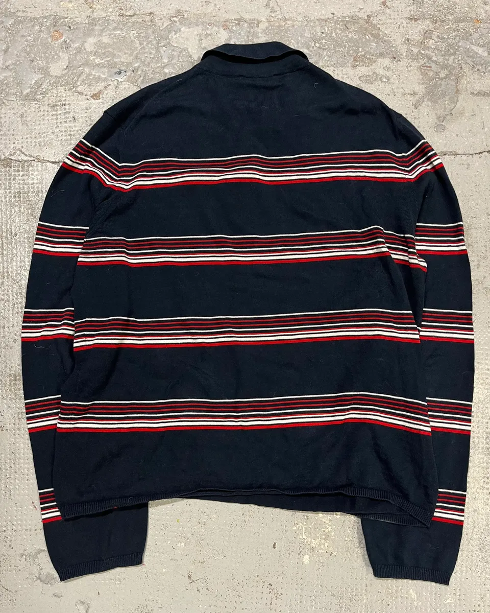 2000s Prada Navy Red & White Striped Polo - Image 7