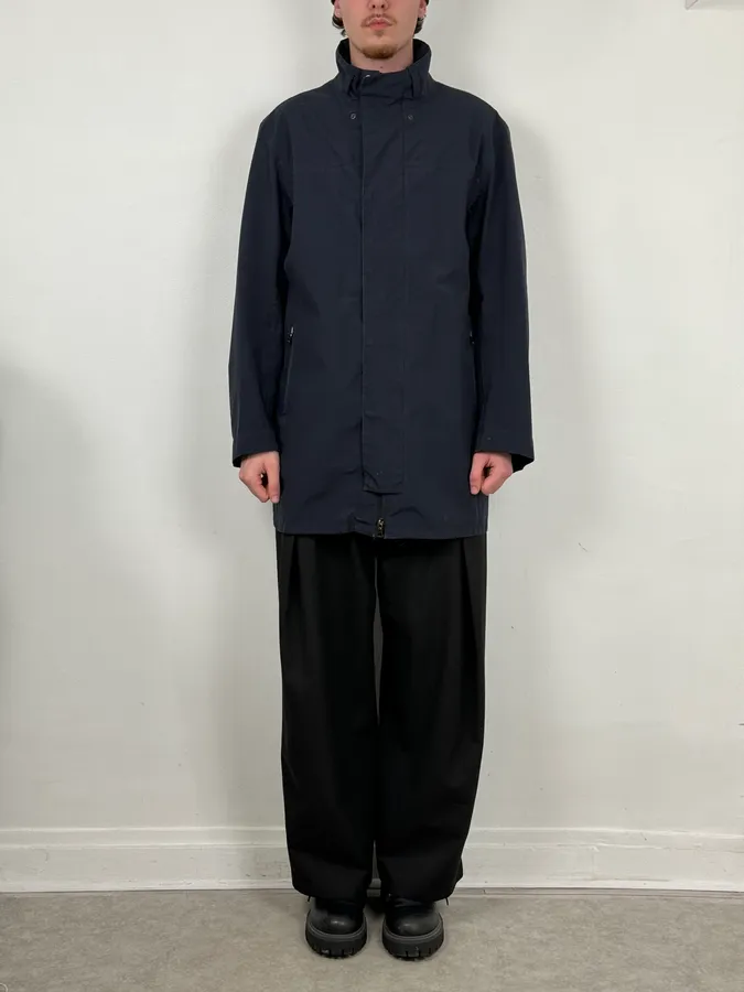 2000s Prada Navy Windbreaker Long Jacket - Image 2