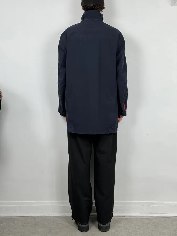 2000s Prada Navy Windbreaker Long Jacket - Image 3
