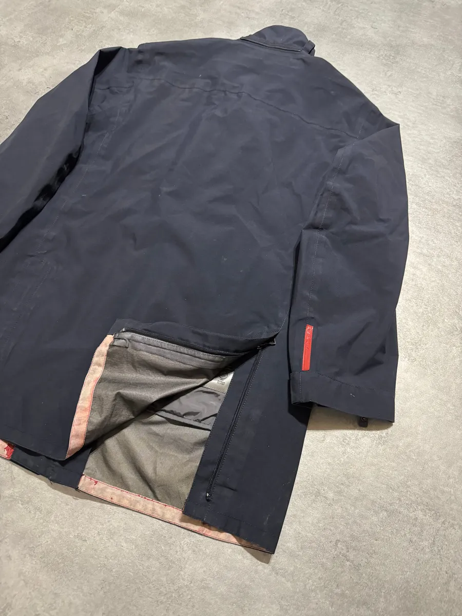 2000s Prada Navy Windbreaker Long Jacket - Image 5