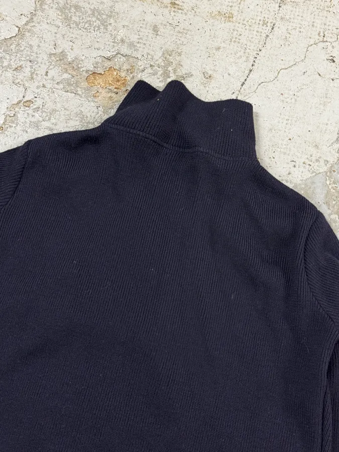 2000s Prada Navy Wool Quilted Front Zip-up Jacket - Image 6