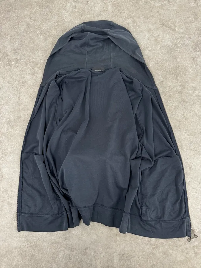 2000s Prada Navy Zip Up Hooded Sweater - Image 7