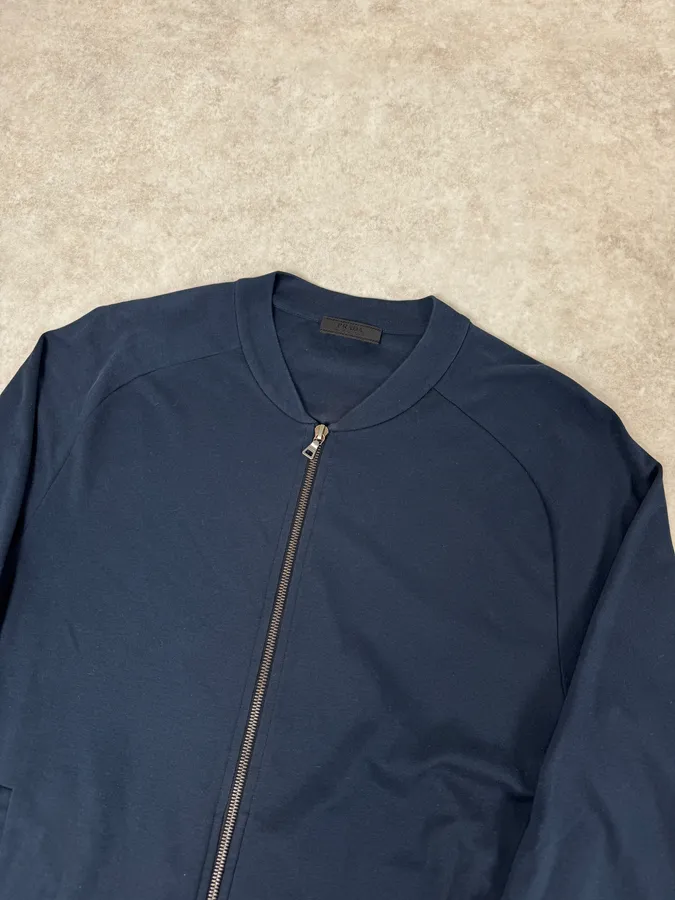 2000s Prada Navy Zip-up Sweater - Image 5