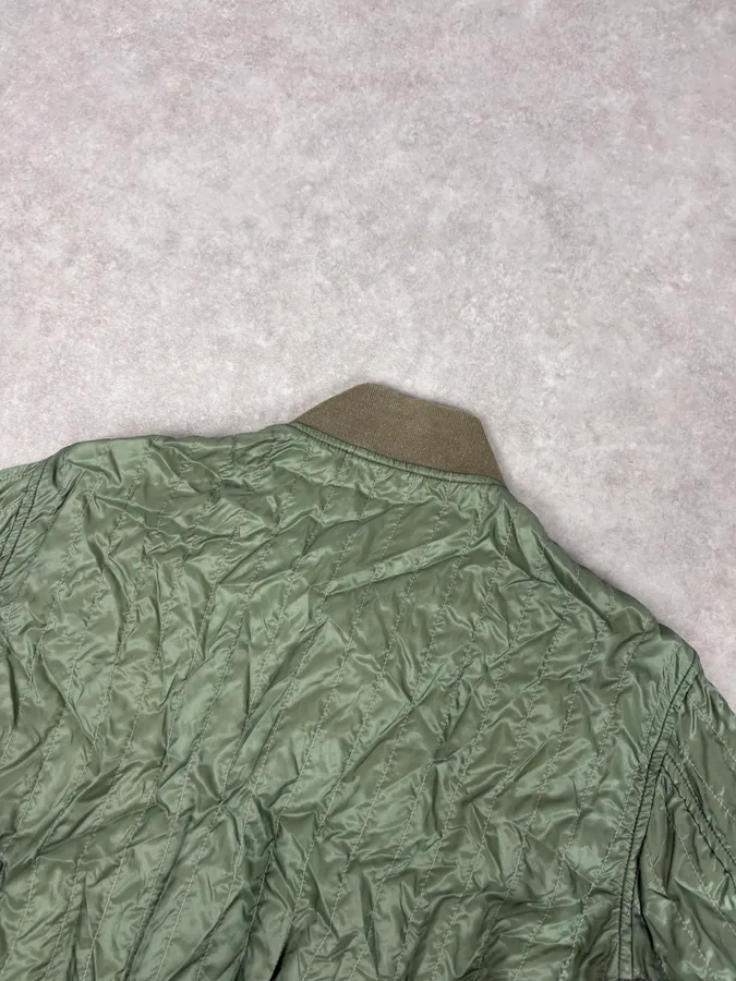 2000s Prada Nylon Green Light Bomber Jacket - Image 7