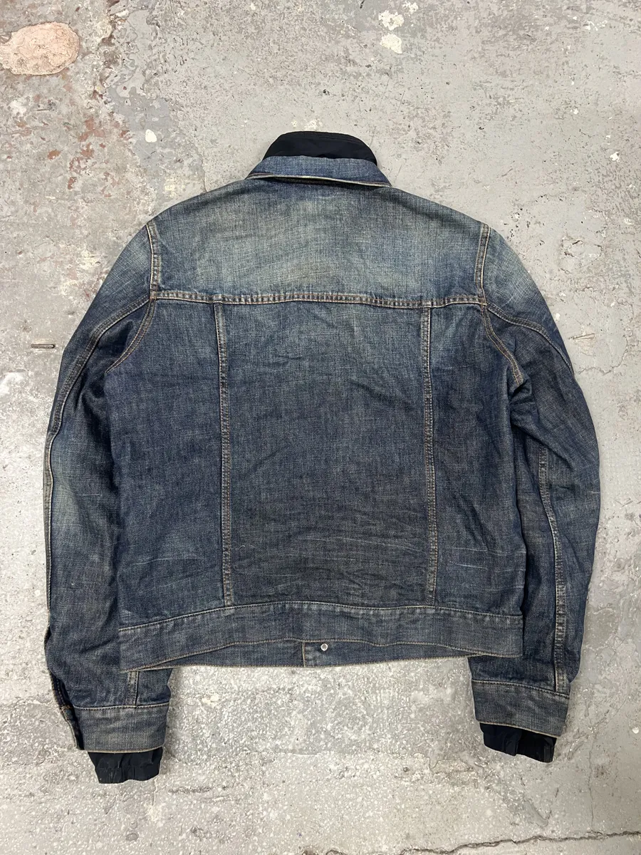 2000s Prada Nylon Lining Denim Jacket - Image 2