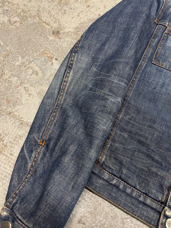 2000s Prada Nylon Lining Denim Jacket - Image 6