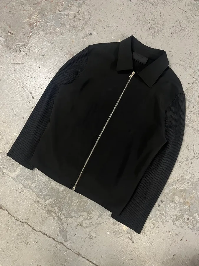 2000s Prada Obscure Black Zip-up Sweater - Image 7