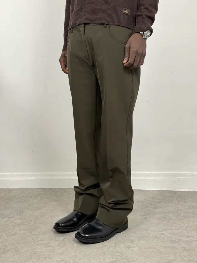 2000s Prada Olive Cozy Regular Pants - Image 2