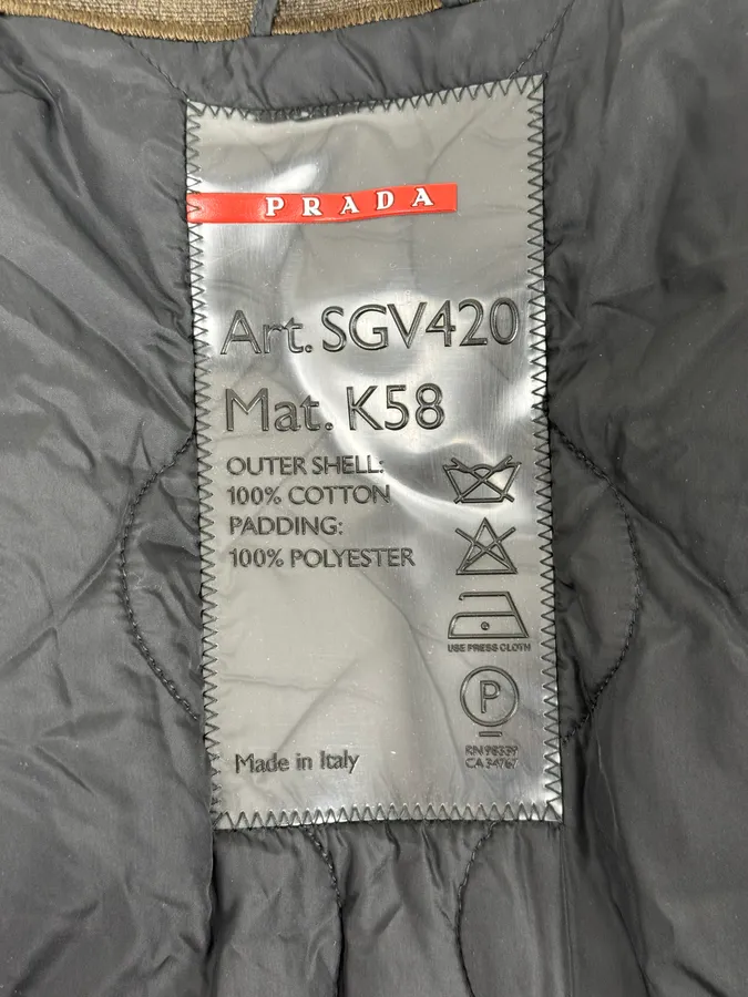 2000s Prada Olive Denim Cargo Long Jacket - Image 13