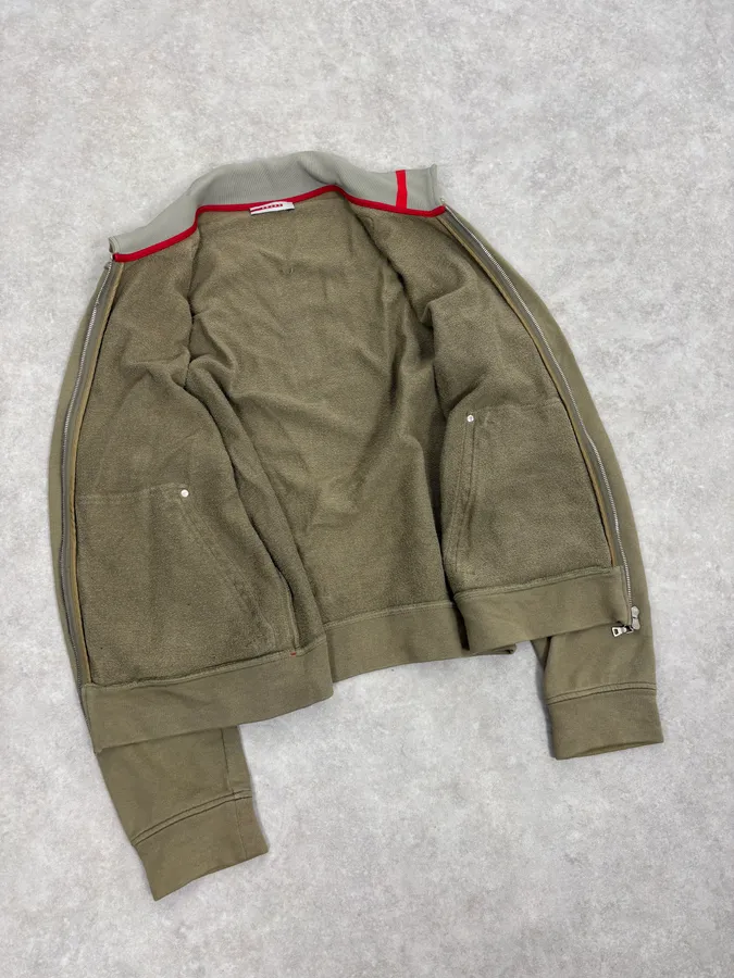 2000s Prada Olive Green Cozy Zip-Up Jacket - Image 7