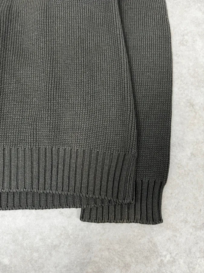 2000s Prada Olive Green Wool Zip-up Sweater - Image 8