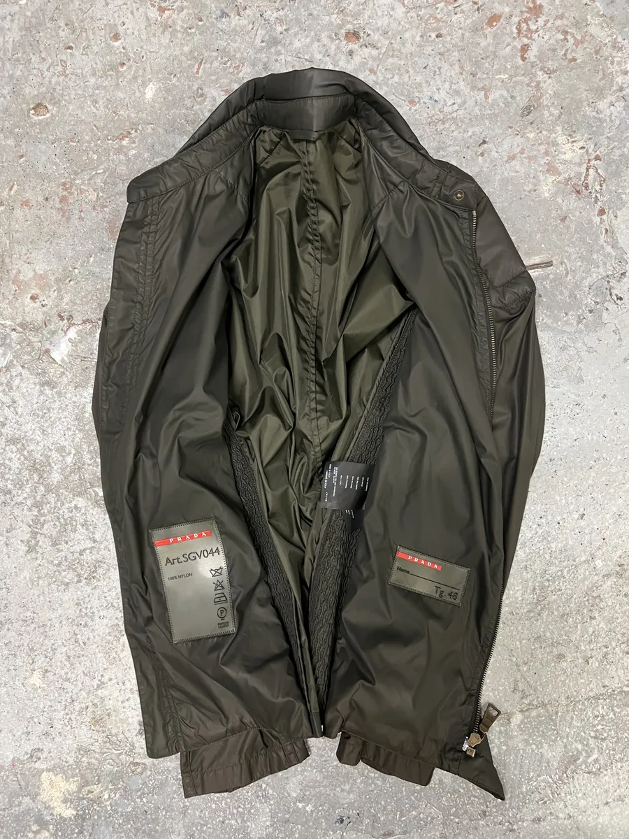 2000s Prada Olive Military Padded Linea Rossa Jacket - Image 6