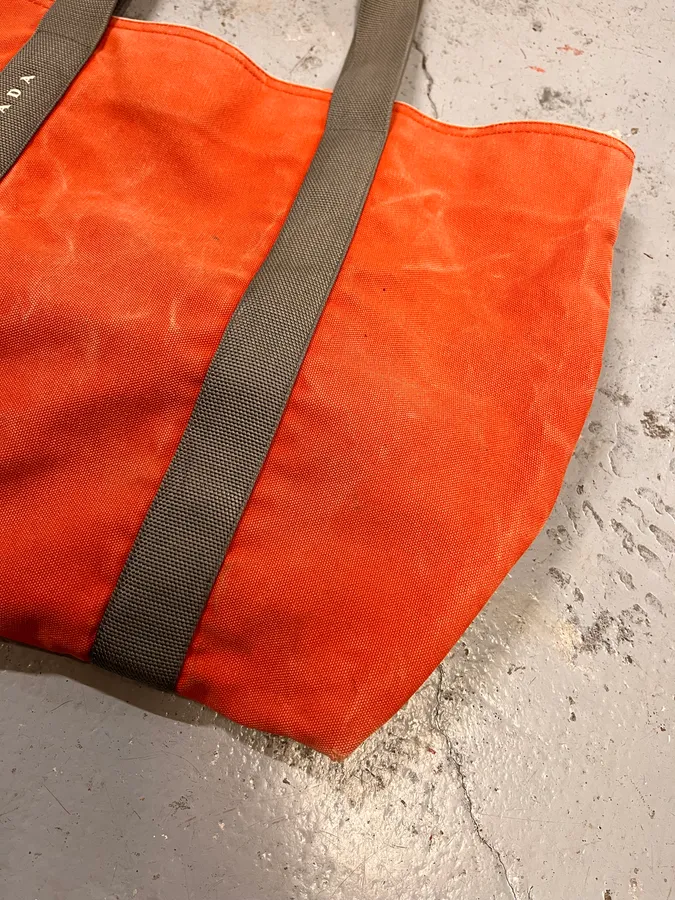 2000s Prada Orange Canvas Handle Bag - Image 4