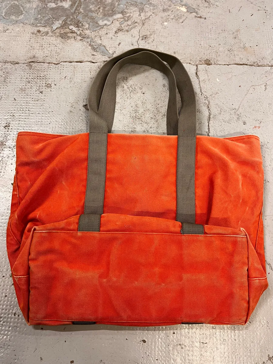 2000s Prada Orange Canvas Handle Bag - Image 5