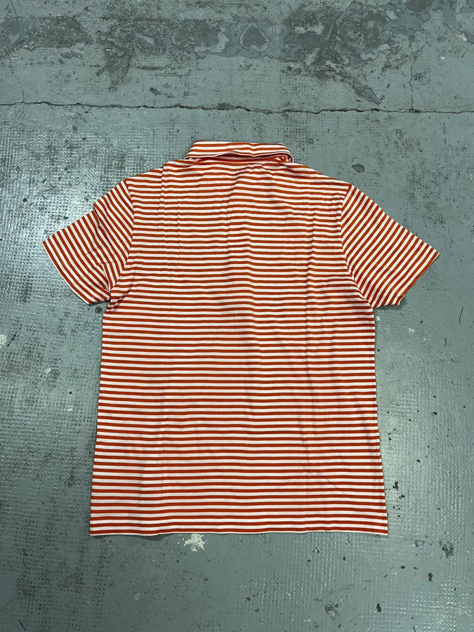 2000s Prada Orange Striped Polo - Image 6