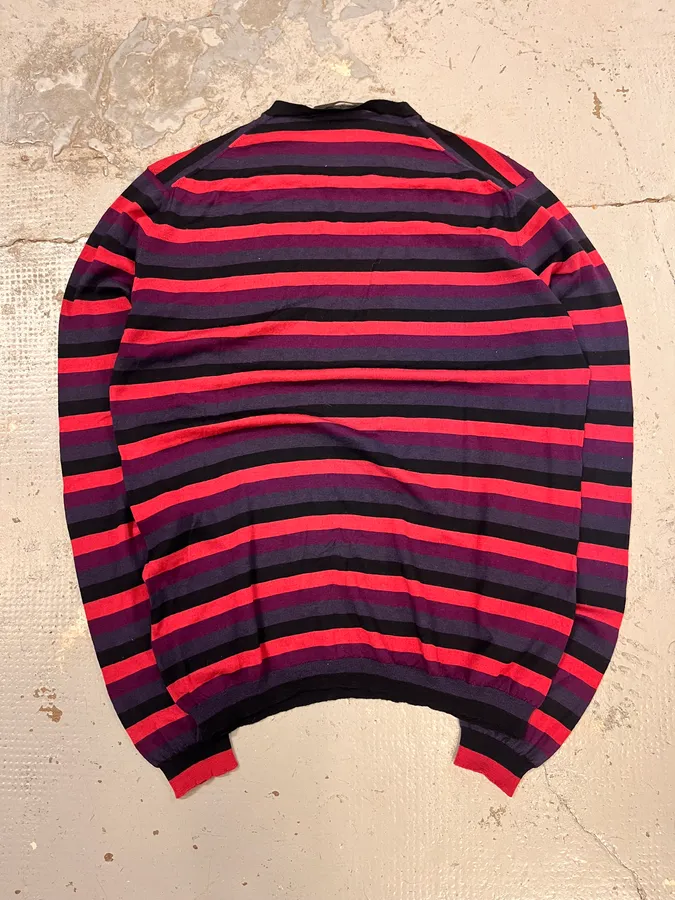 2000s Prada Pink & Purple Striped Sweater - Image 7