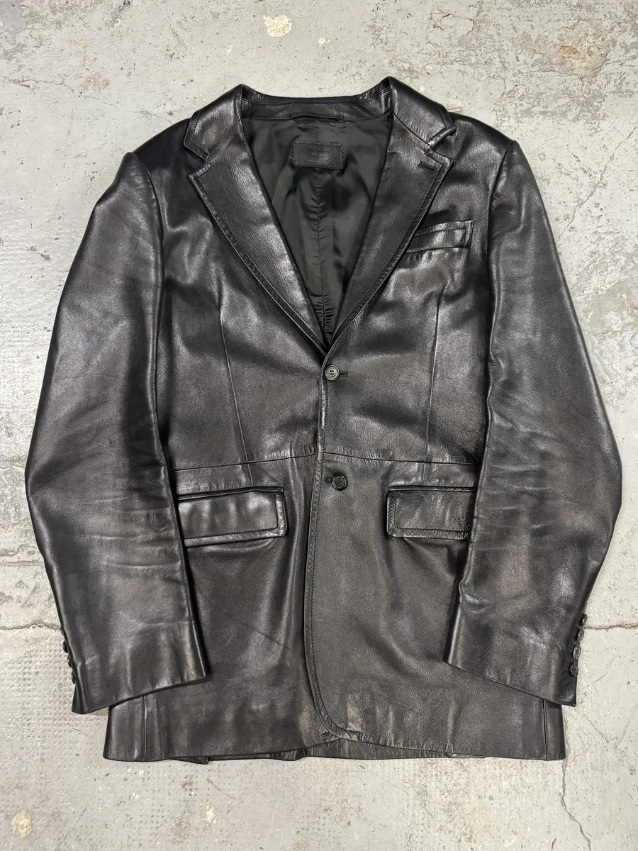 2000s Prada Premium Blazer Lamb Leather Jacket