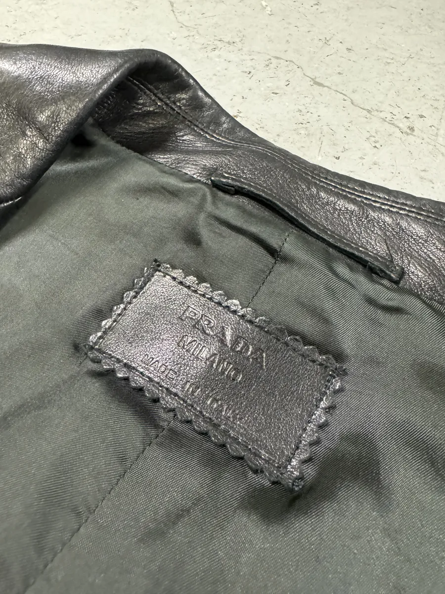 2000s Prada Premium Blazer Lamb Leather Jacket - Image 6