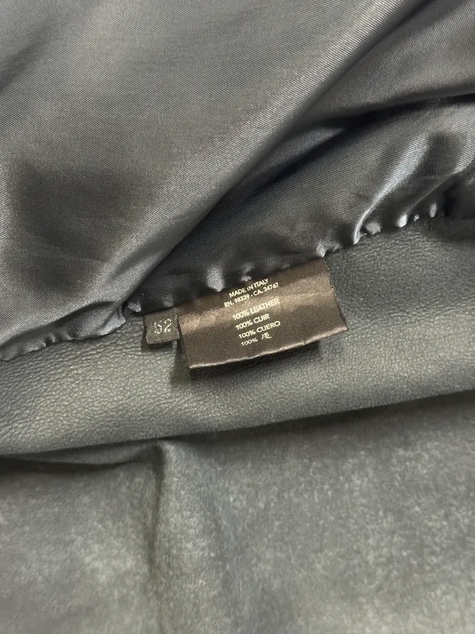 2000s Prada Pure Dark Navy Leather Jacket - Image 8
