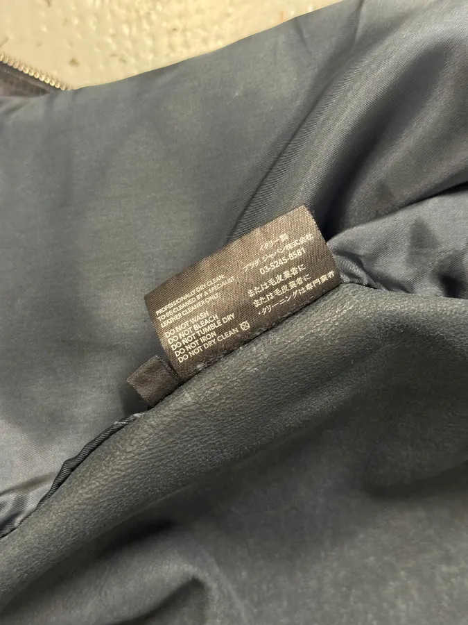 2000s Prada Pure Dark Navy Leather Jacket - Image 9