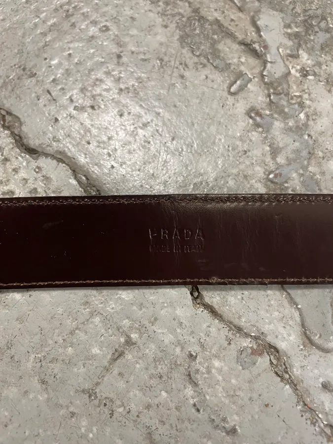 2000s Prada Raw Python Leather Belt - Image 9