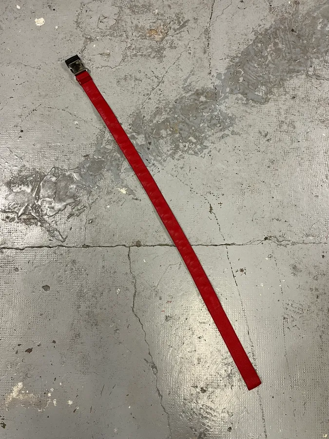 2000s Prada Red Leather Belt - Image 7