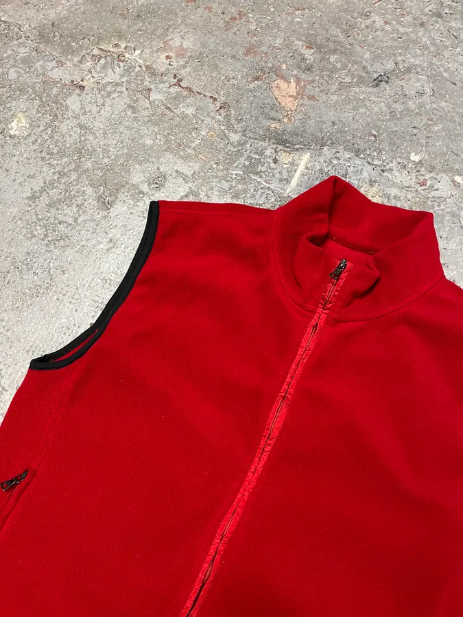 2000s Prada Red Linea Rossa Sleeveless Polar Fleece Vest - Image 3