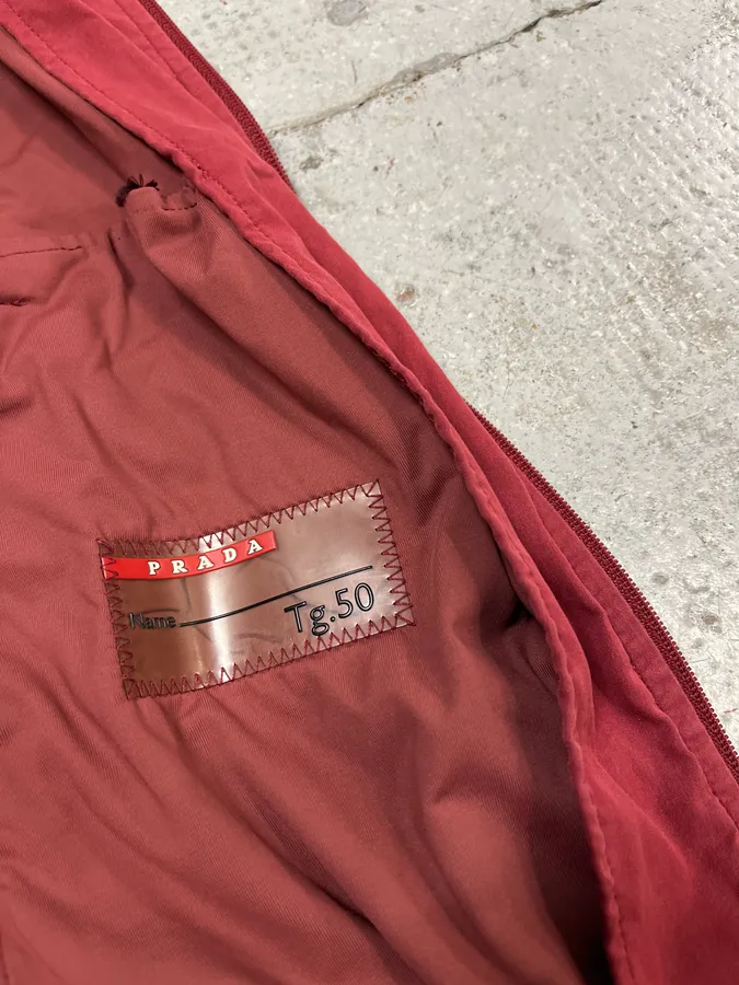 2000s Prada Red Nylon Windbreaker Jacket - Image 11