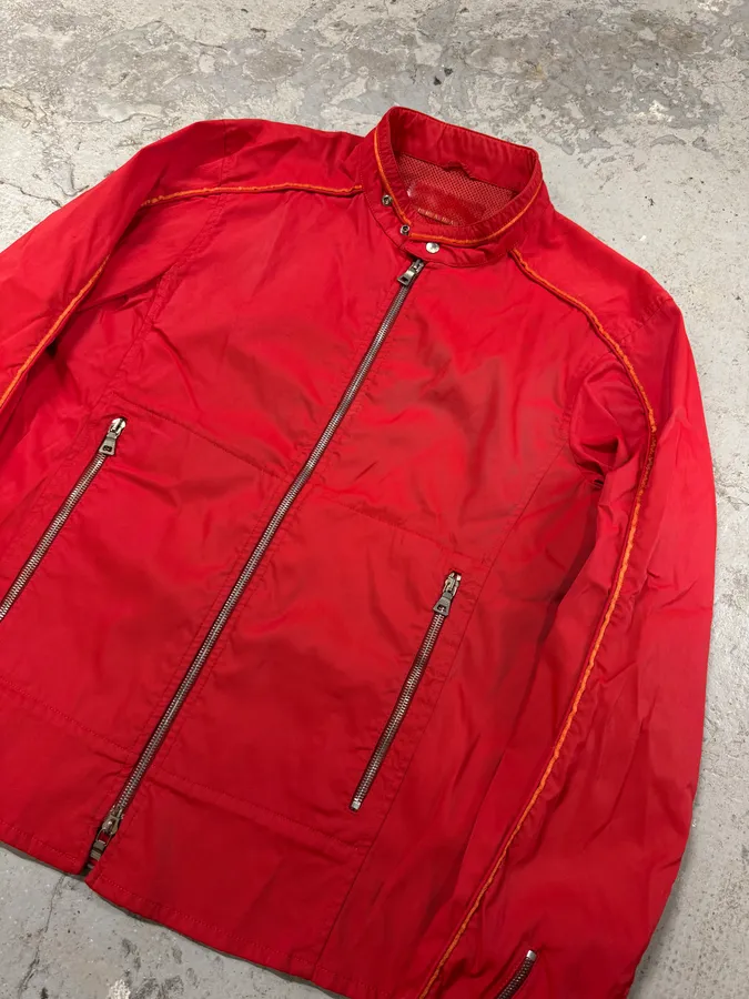 2000s Prada Red Orange Light Nylon Jacket - Image 2