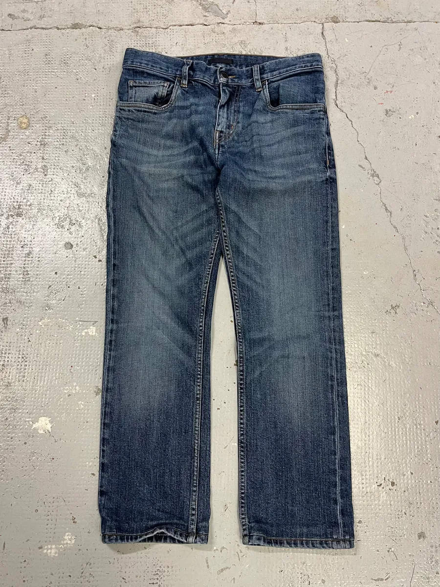 2000s Prada Slim Faded Blue Denim Jeans - Image 2