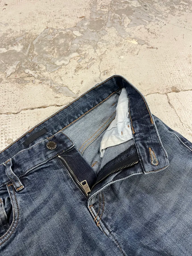 2000s Prada Slim Faded Blue Denim Jeans - Image 6