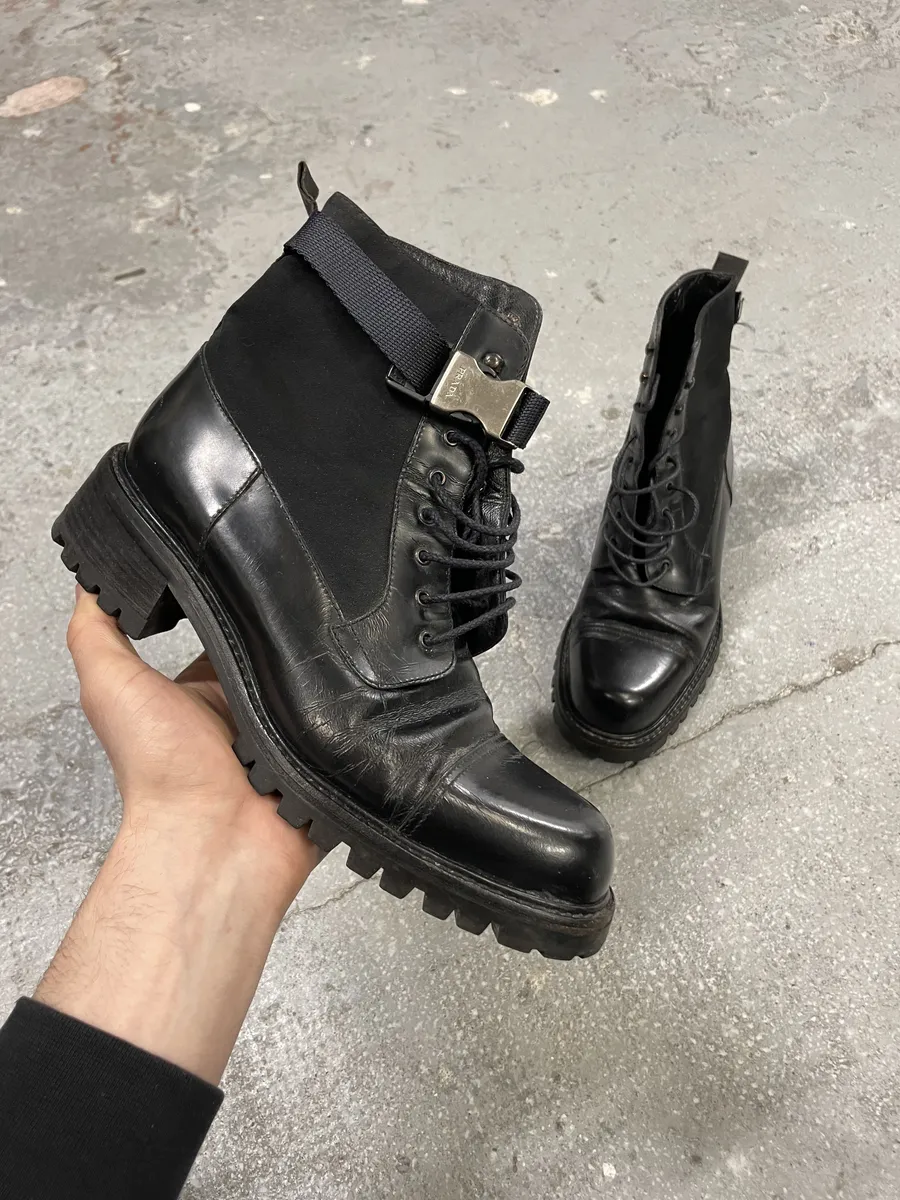 2000s Prada Strap Black Boots