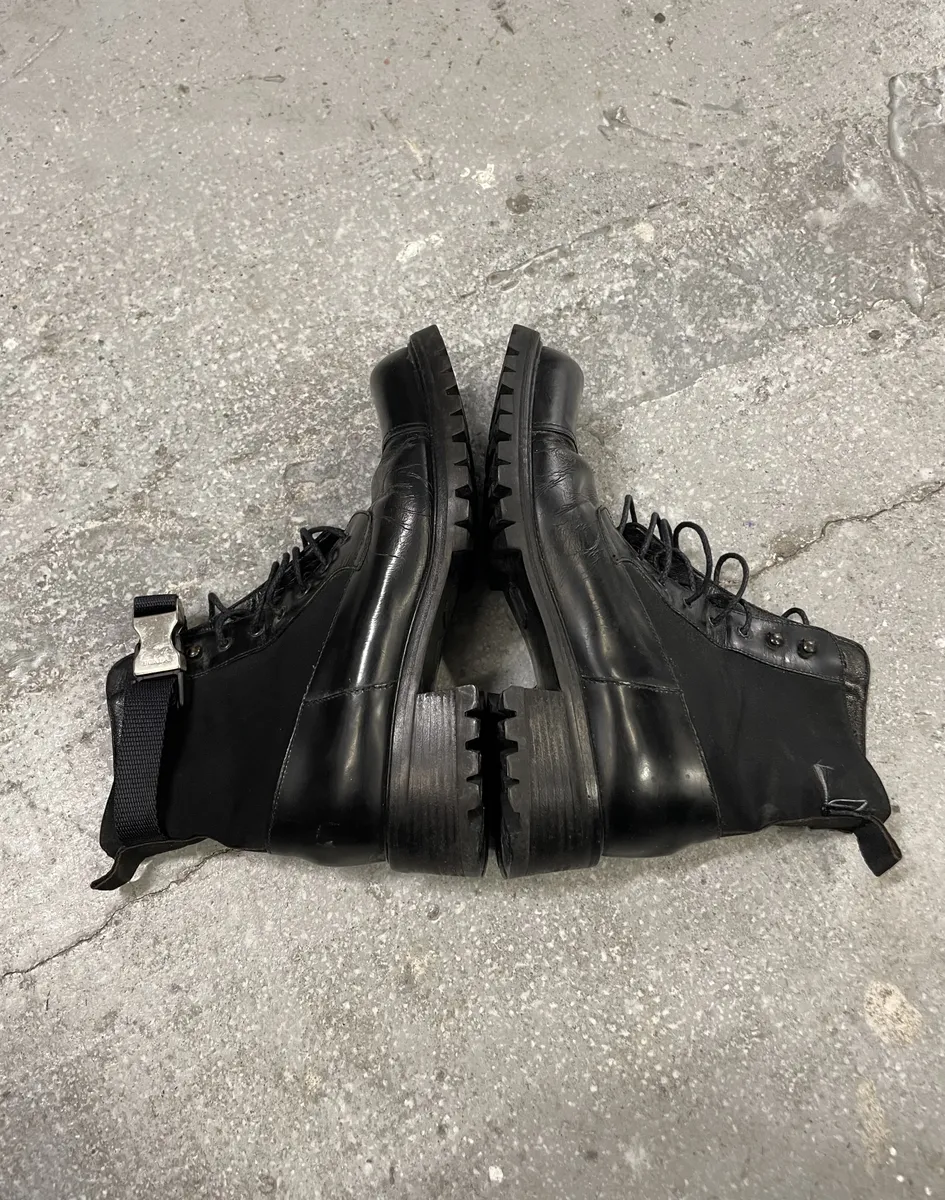2000s Prada Strap Black Boots - Image 5