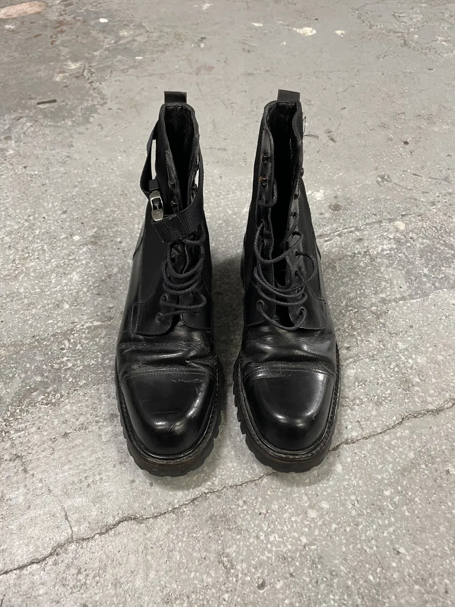 2000s Prada Strap Black Boots - Image 9