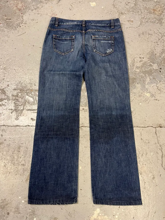 2000s Prada Sunfaded Blue Denim Jeans - Image 7