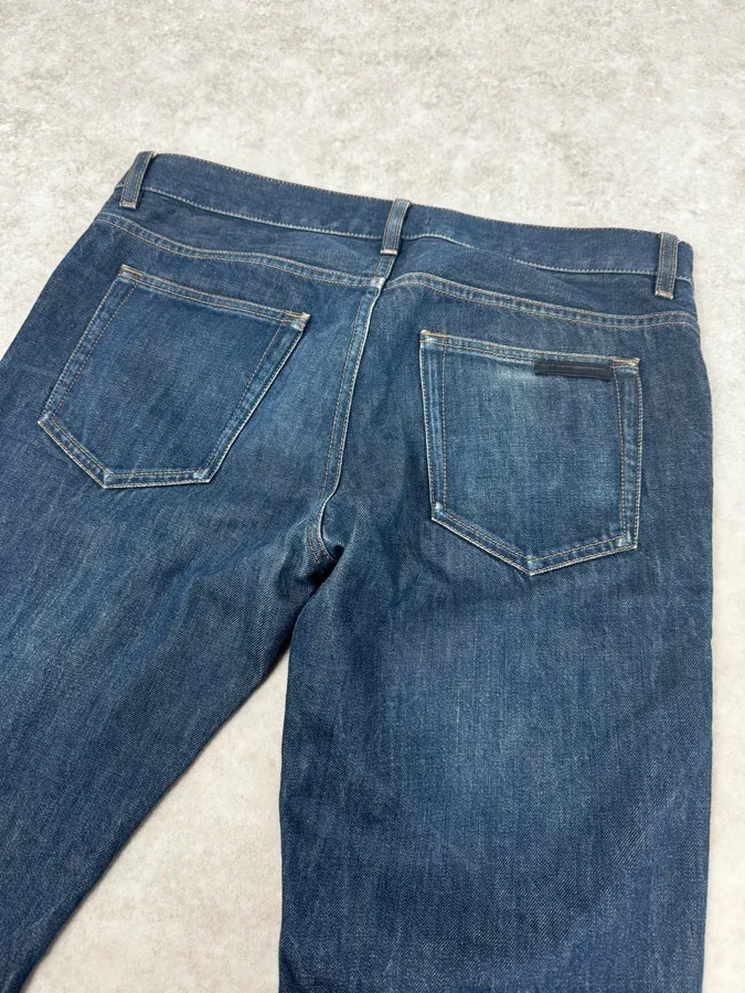2000s Prada Tapered Fit Navy Brut Regular Denim Jeans - Image 7