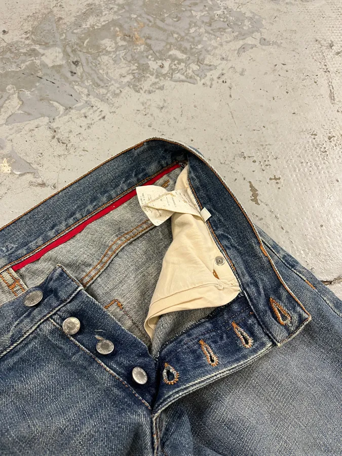 2000s Prada Tapered Light Blue Jeans - Image 12