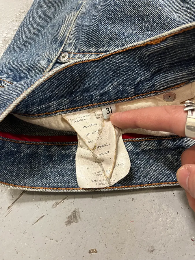 2000s Prada Tapered Light Blue Jeans - Image 14