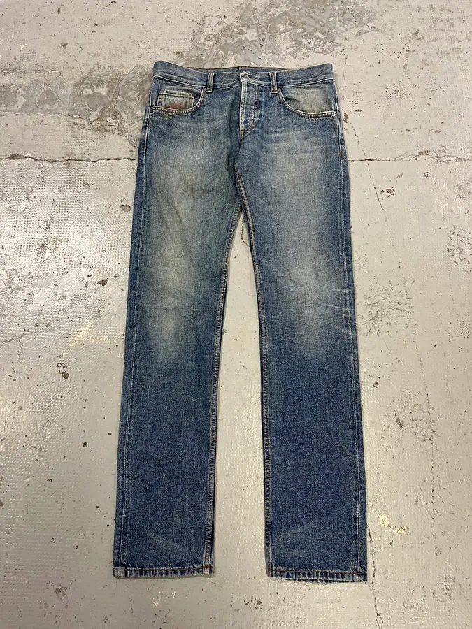 2000s Prada Tapered Light Blue Jeans - Image 4