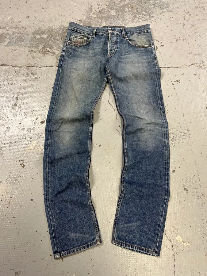 2000s Prada Tapered Light Blue Jeans - Image 5