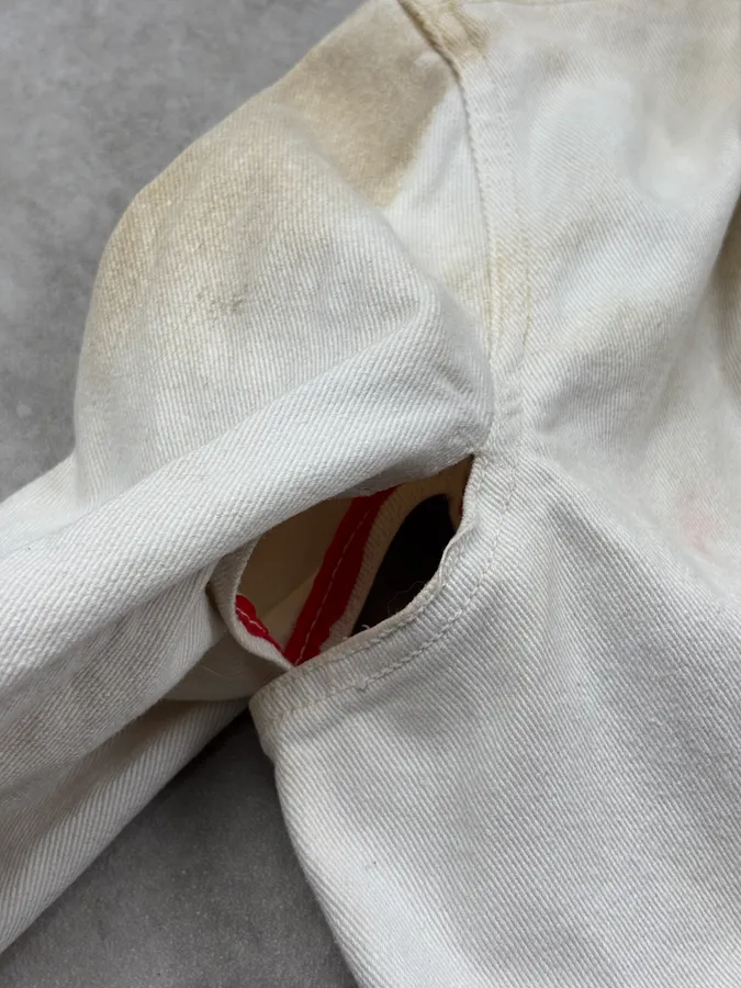 2000s Prada White Contrast Stitch Denim Jacket - Image 11