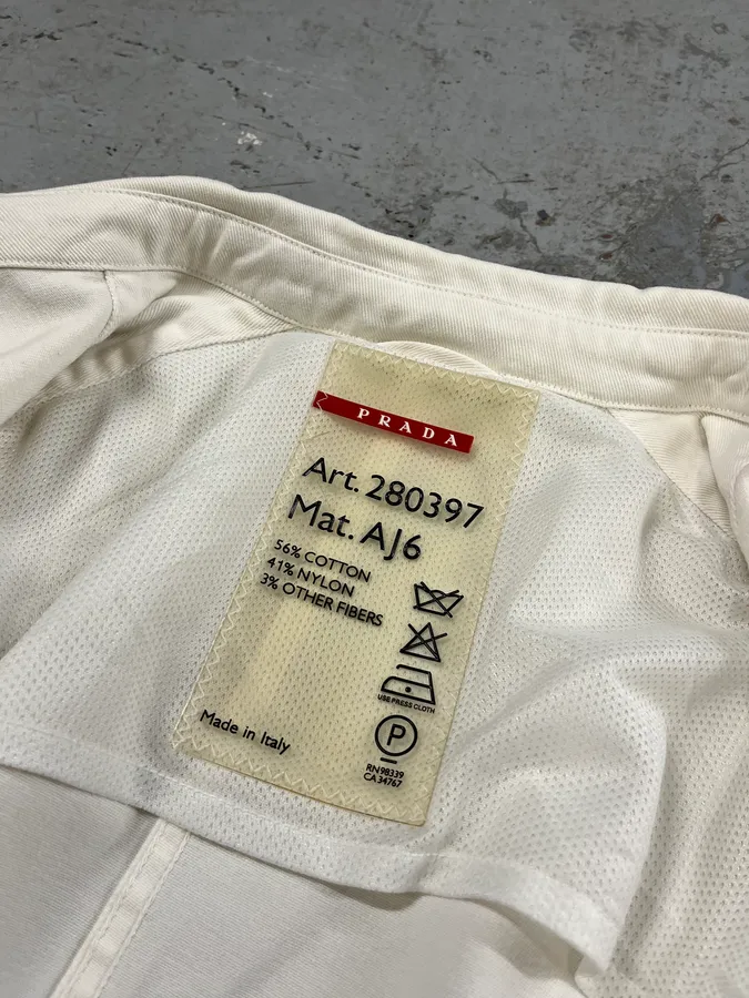 2000s Prada White Zip Up Jacket - Image 10