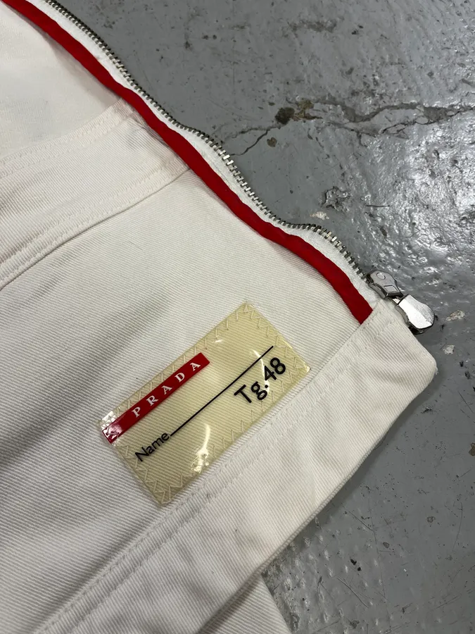 2000s Prada White Zip Up Jacket - Image 11