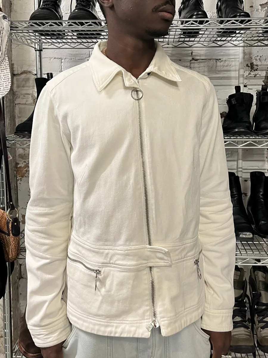 2000s Prada White Zip Up Jacket - Image 2
