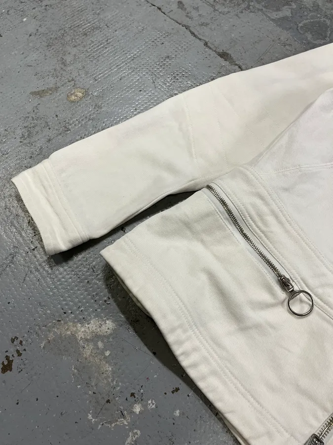 2000s Prada White Zip Up Jacket - Image 5