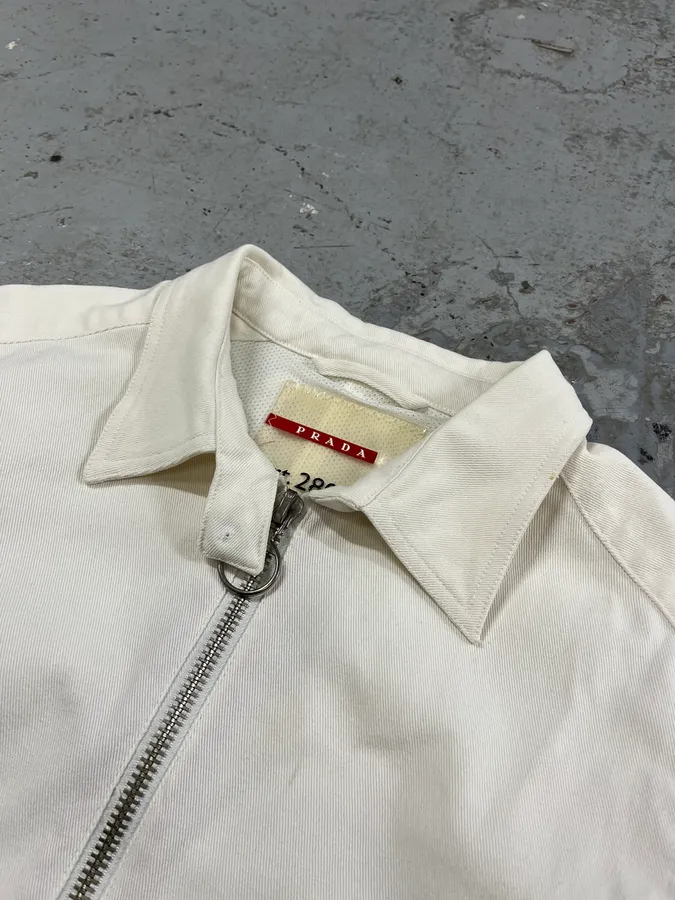 2000s Prada White Zip Up Jacket - Image 6