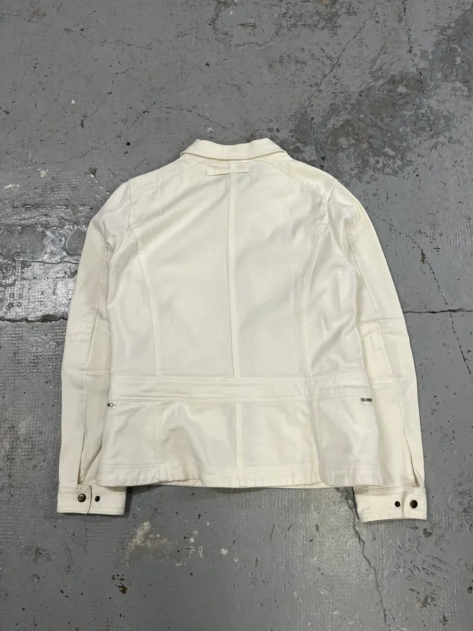 2000s Prada White Zip Up Jacket - Image 7