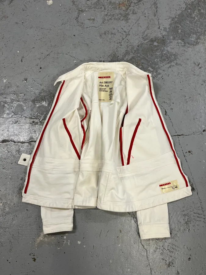 2000s Prada White Zip Up Jacket - Image 9