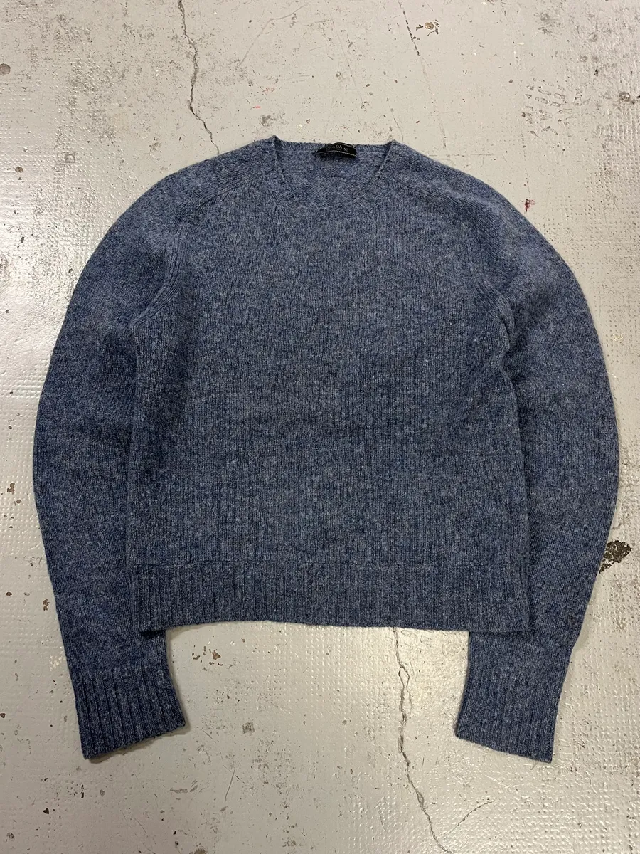 2000s Prada Wool Blue Crewneck Sweater - Image 3